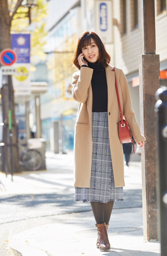 2019AW drawer ドゥロワー チェックフリンジラップスカート 美品】drawer ドゥロワー グレンチェック柄 ラップ スカート