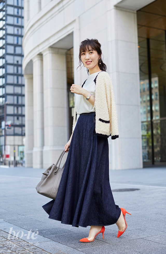 美品☆martiniqueミディレングスフレアスカートマルティニーク 崩さ 