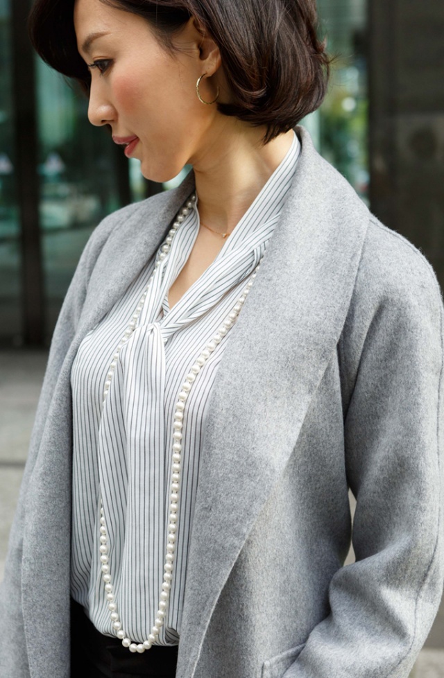 ボウタイブラウス ガウンコートで大人可愛いお仕事コーデ 11月25日 Bo Te ボーテ