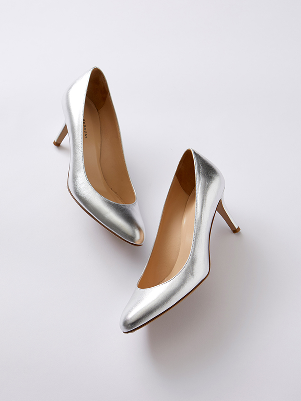 FABIO RUSCONI ポインテッドトウチャンキーヒールパンプス FABIO RUSCONI】ポインテッドトウチャンキーヒールパンプス 24cm